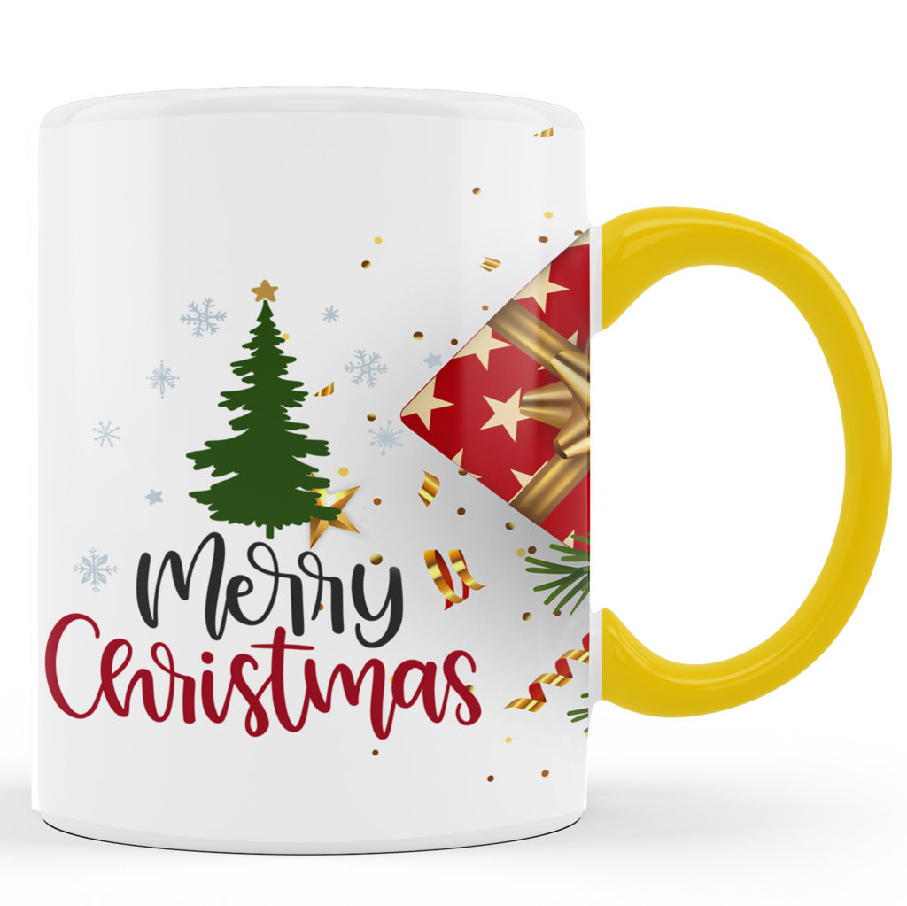 Printed Ceramic Coffee Mug | Merry Christmas |Merry Christmas Day Mug | 325 Ml 